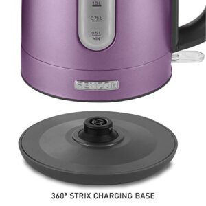 Sencor SWK1773VT 1.7L Stainless Steel 1500w Fast Boil Electric Tea Kettle & Pour Over Coffee Kettle with Lid Safety Lock, Violet