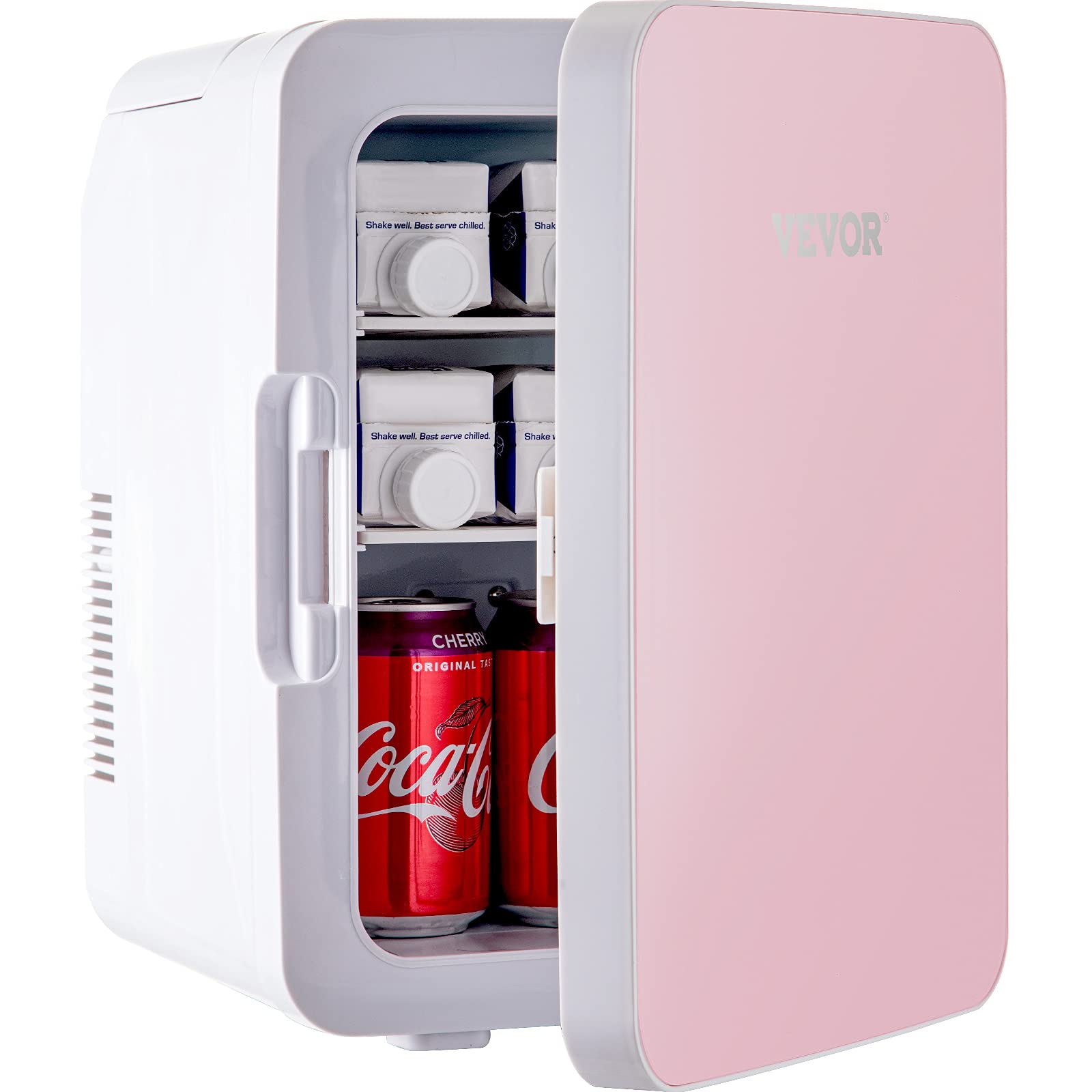 VEVOR Mini Fridge, 10 Liter Portable Cooler Warmer, Skincare Fridge Pink, Compact Refrigerator, Lightweight Beauty Fridge, for Bedroom Office Car Boat Dorm Skincare (110V/12V)