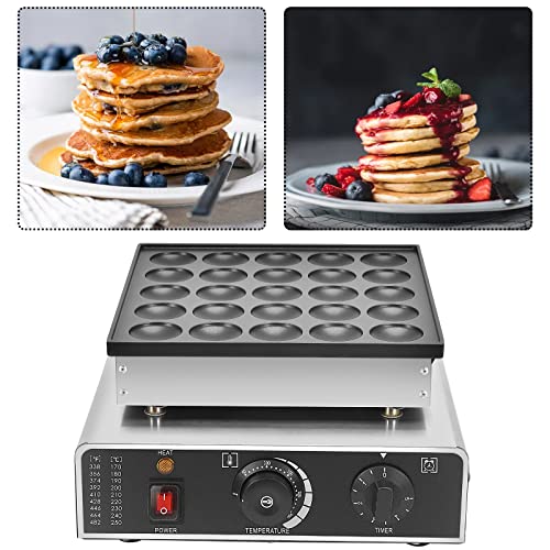 Panghuhu88 25Pcs Mini Dutch Pancake Maker, 950W Electric Non-stick Muffin Maker Machine, Poffertje Maker Dorayaki Pancake Maker Machine for Bakery Home and Kitchen Restaurant Snack Bar (US Plug 110V)