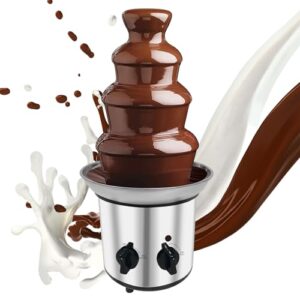 stainless steel electric chocolate fondue fountain machine 4-pound capacity (4 tier)