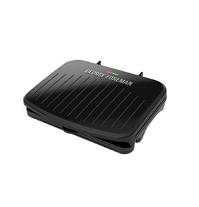 george foreman 5-serving classic plate electric indoor grill and panini press - black