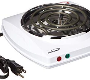 Brentwood TS-322 1000w Single Electric Burner, White