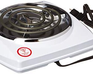 Brentwood TS-322 1000w Single Electric Burner, White