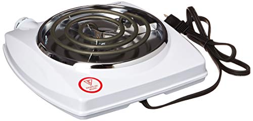 Brentwood TS-322 1000w Single Electric Burner, White