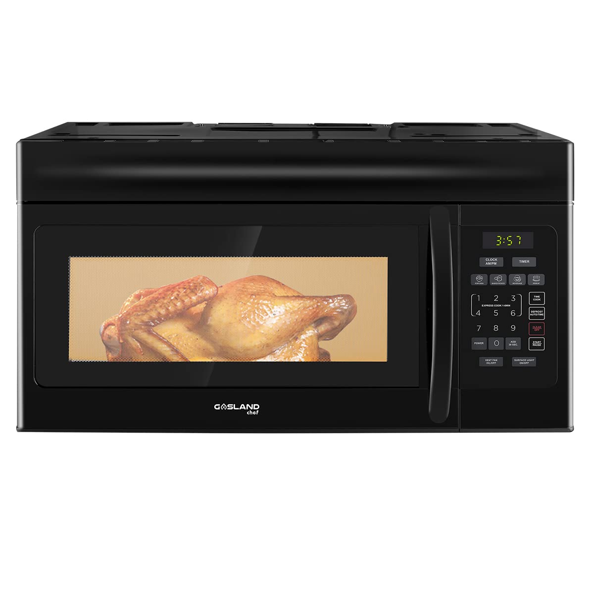 30 Inch Over-the-Range Microwave Oven, GASLAND Chef OTR1603B Over The Stove Microwave Oven with 1.6 Cu. Ft. Capacity, 1000 Watts, 300 CFM in Black, 13" Glass Turntable, 120V, Easy Clean