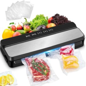 Vacuum Sealer Machine, Automatic Vacuum Sealer Machine with 5-in-1 Easy Options, Vacuum Sealer for Food with 10pcs Vacuum Seal Bags