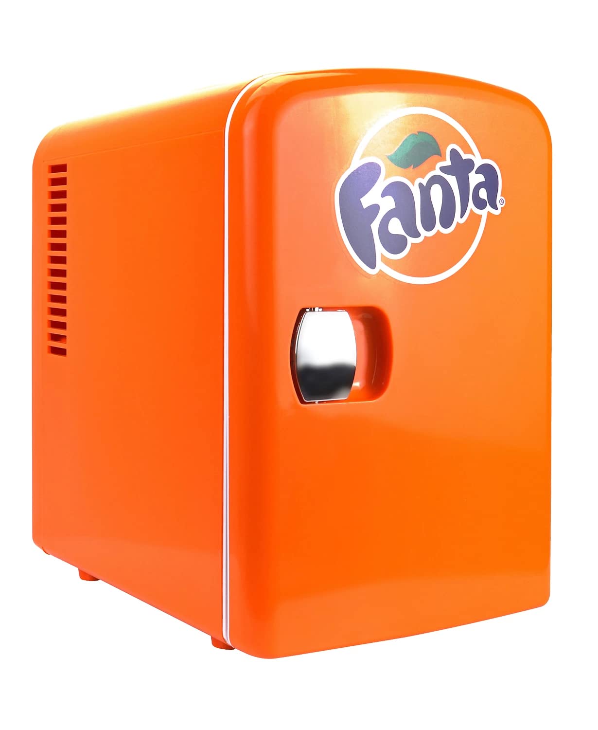 Coca-Cola Fanta 4L Cooler/Warmer w/ 12V DC and 110V AC Cords, 6 Can Portable Mini Fridge, Personal Travel Refrigerator for Snacks Lunch Drinks Cosmetics, Desk Home Office Dorm, Orange