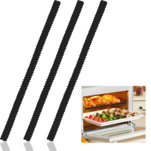 3pcs silicone oven rack shields - oven silicone anti-scalding strips against burns and scars - arm against burns - 14 inches long (black)