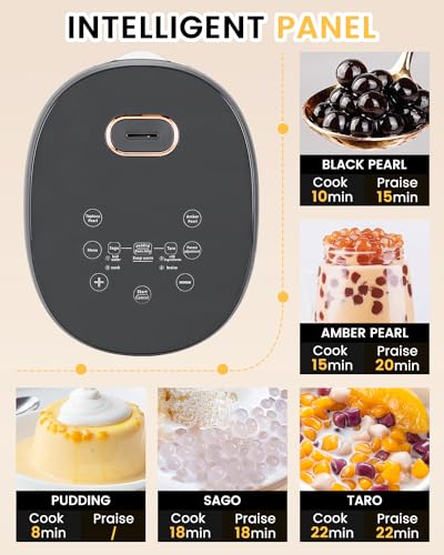 YJINGRUI Boba Cooker Boba Pot 5L Automatic Pearl Tapioca Cooker for Boba Tea & Bubble Tea & Milk Tea Touchscreen 110V