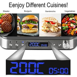 Artestia 6 IN 1 Indoor Grill, Panini Press Sandwich Maker with Independant Temperature Control Electric Grill Indoor Smokeless Panini Grill, Dishwasher Safe Reversible Plates, 1600W, PFAS-Free