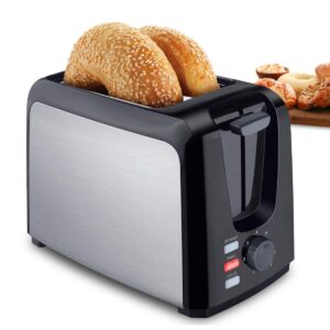 toaster 2 slice stainless steel toaster two slice toaster with removable crumb tray toaster wide slot toasters 2 slice best rated prime with 7 bread shade settings and bagel, defrost, cancel function for bread