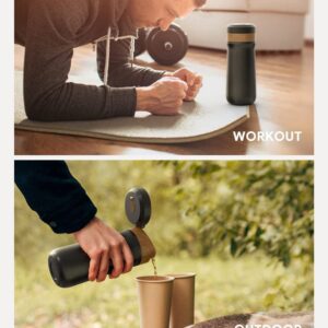 BENFUCHEN Portable French Press Coffee Maker Car-Go Vacuum Insulated Travel Bottle Mug, Hot/Cold Brew Coffee Press With Four-Layer Unique Filter Mesh Stainless Steel Tea Press Single Serve