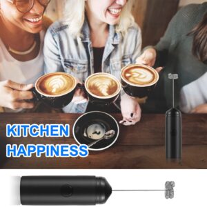 Milk Frother, Maker for Coffee, Latte, Cappuccino, Hot Chocolate, Durable Mini Drink Mixer With Stainless Steel, Black