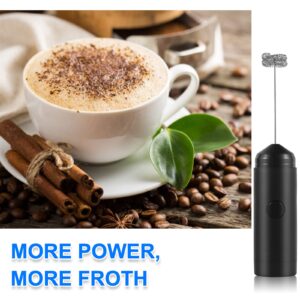 Milk Frother, Maker for Coffee, Latte, Cappuccino, Hot Chocolate, Durable Mini Drink Mixer With Stainless Steel, Black