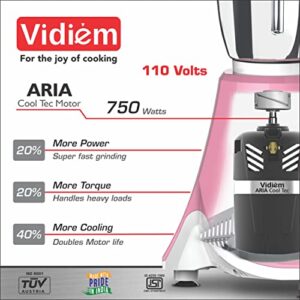 Vidiem Ivy Plus 4 Jar Mixer Grinder 750 watts Free Service Kit included -110Volts