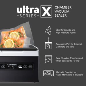 Avid Armor Chamber Vacuum Sealer USVX Machine and Vacuum Pouches 6x10" in 250 Pack