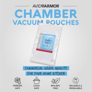 Avid Armor Chamber Vacuum Sealer USVX Machine and Vacuum Pouches 6x10" in 250 Pack