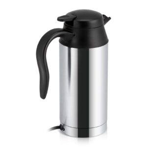 12V 750ml Stainless Steel Car Electric Heating Mug Drinking Cup Travel Kettle Water Boiler for Water Tea Coffee Milk