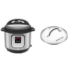 instant pot duo 7-in-1 electric pressure cooker, sterilizer, slow cooker, rice cooker, steamer, saute, yogurt maker, and warmer, 8 quart, 14 one-touch programs & 8 quart glass lid