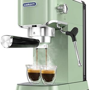 Laekerrt Espresso Machine 20 Bar Espresso Maker CMEP02 with Milk Frother Steam Wand, Retro Home Expresso Coffee Machine for Cappuccino and Latte (Green) Gift for Coffee Lovers, Mom, Friend, Family