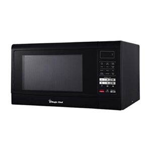 magic chef mcm1611b countertop microwave oven, standard kitchen microwave with push-button door, 1,100 watts, 1.6 cubic feet, black