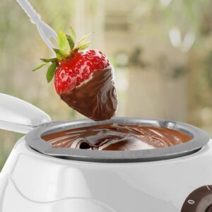 Eternal Living Chocolate Melting Pot Kit | Electric Chocolate Maker for Home Made Candy Butter Cheese with Forks Spatulas Molds Drying Rack, White