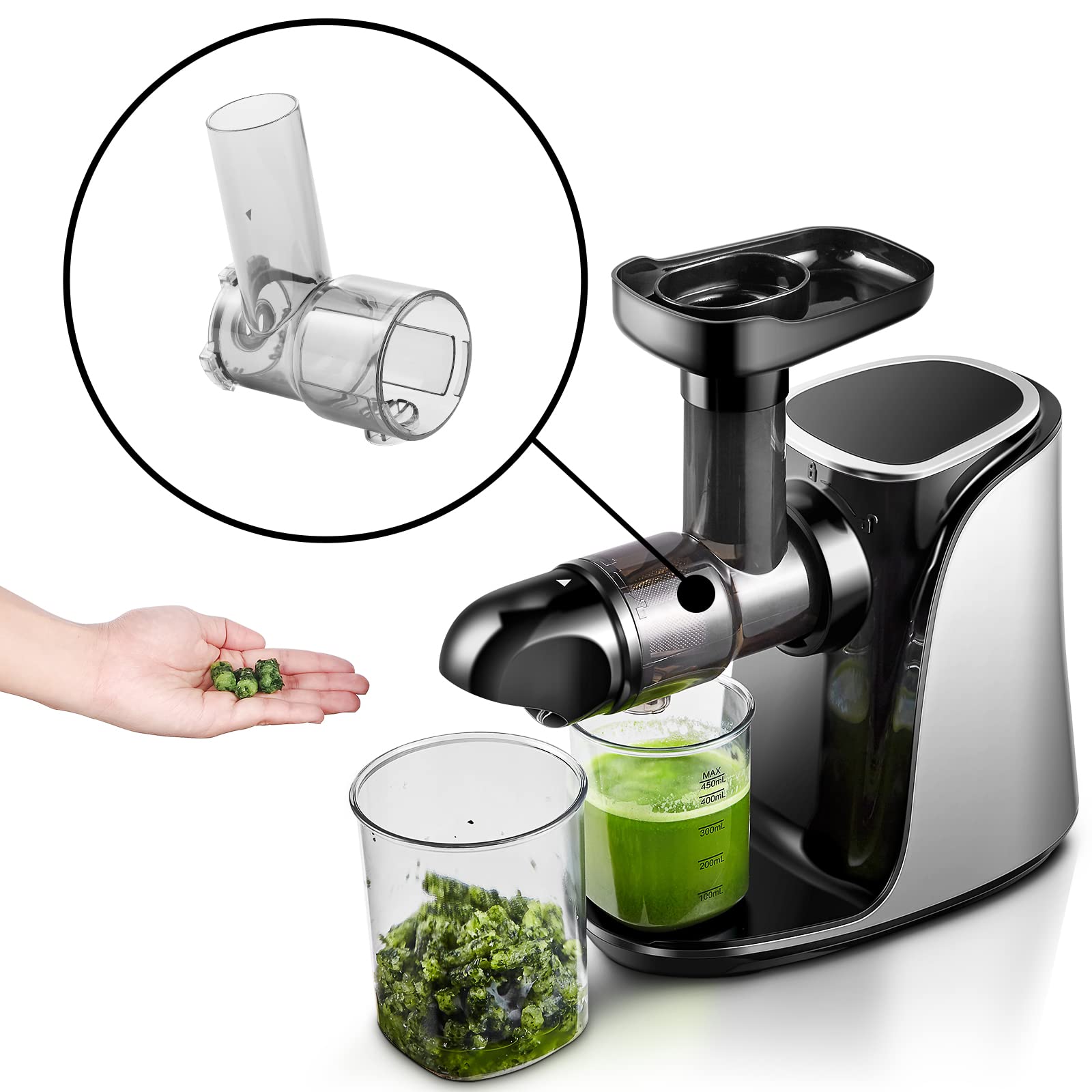 AMZCHEF Masticating Juicer Attachments,Slow Juicer Accessories for AMZCHEF, Compatible with 1501 and 3001,Cold Pressed Juicer Parts,High Juice Yield Great for Fruits and Vegetables