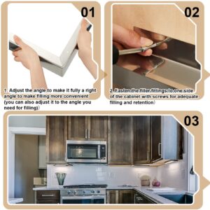 2 Pieces Stainless Steel Microwave Trim Kit Microwave Side Panel Kit for Kitchen Countertop Oven with Screws