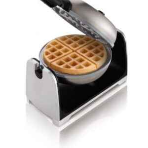 Oster Titanium Infused DuraCeramic Flip Waffle Maker, Stainless Steel (CKSTWFBF22-TECO)