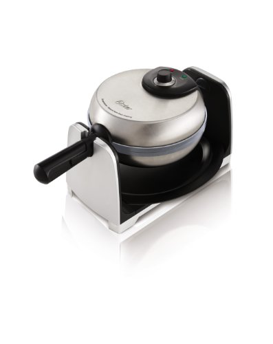 Oster Titanium Infused DuraCeramic Flip Waffle Maker, Stainless Steel (CKSTWFBF22-TECO)