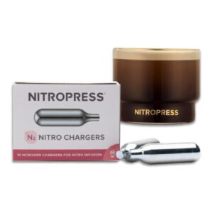 Hatfields London NitroPress Coffee Nitrogen Chargers, Use with NitroPress Instant Nitrogen Diffuser for Nitro Cold Brew Coffee (40 Cartridges)