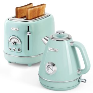 hazel quinn 1.7l electric kettle and 2-slice retro toaster set