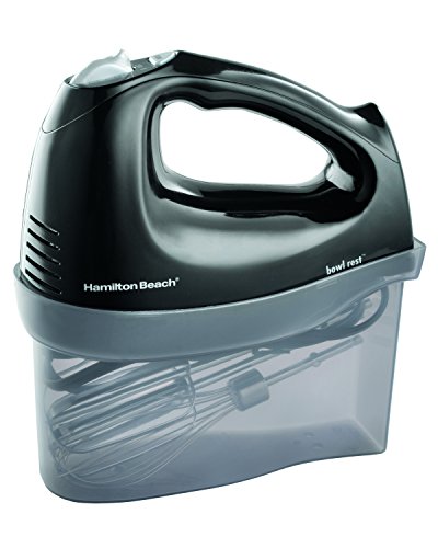 Hamilton Beach Hand Mixer with Snap-on Case, Black