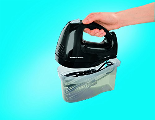 Hamilton Beach Hand Mixer with Snap-on Case, Black