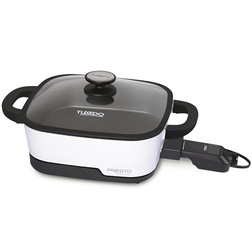 Presto 07118 Tuxedo Precision Multi-Cooker Digital Skillet, 12", White