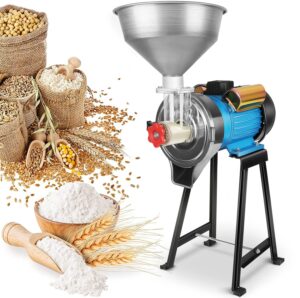 molino de maiz electrico maquina para moler corn wheat grain mill grinder electric grinding machine with funnel for flour rice feed coffee pellet in powder 110v electrica para masa (hacer tortillas)