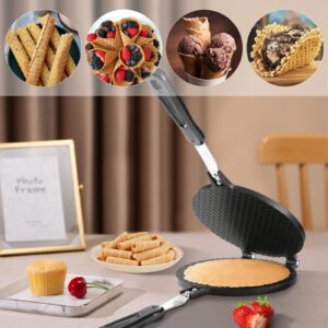 Dyna-Living Waffle Cone Maker Ice Cream Cone Maker 8.6 inches Household Waffle Bowl Maker Non-stick Egg Roll Maker for DIY Ice Cream Waffle Cone Desserts