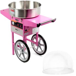 vivo pink electric commercial cotton candy machine/candy floss maker, mobile cart with bubble shield candy-kit-2