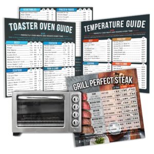 toaster oven cheat sheet cooking times chart magnet accessories, baking & grilling cookbooks, food temperature guide compatible with breville, cuisinart, oster, hamilton beach, kitchenaid +more