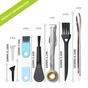 FANVA Black Scrapers, Brushes & Spoons Kit with 3 in 1 cleaning tool for Spice Grinder include 4 Pcs Scrapers,6 Pcs 3 Types of Brushes,2 Spoons,1 Pcs Plastic Jar and A Storage Box