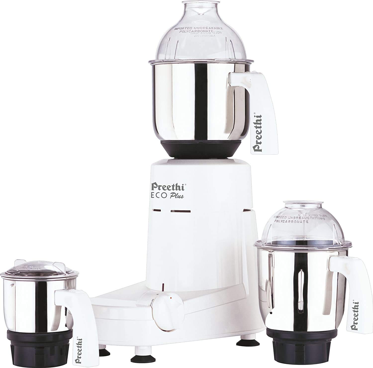 Preethi Eco Plus Mixer Grinder 110 Volts - Free Service Kit Included (3 Jar with Extra 1.75L Jar)