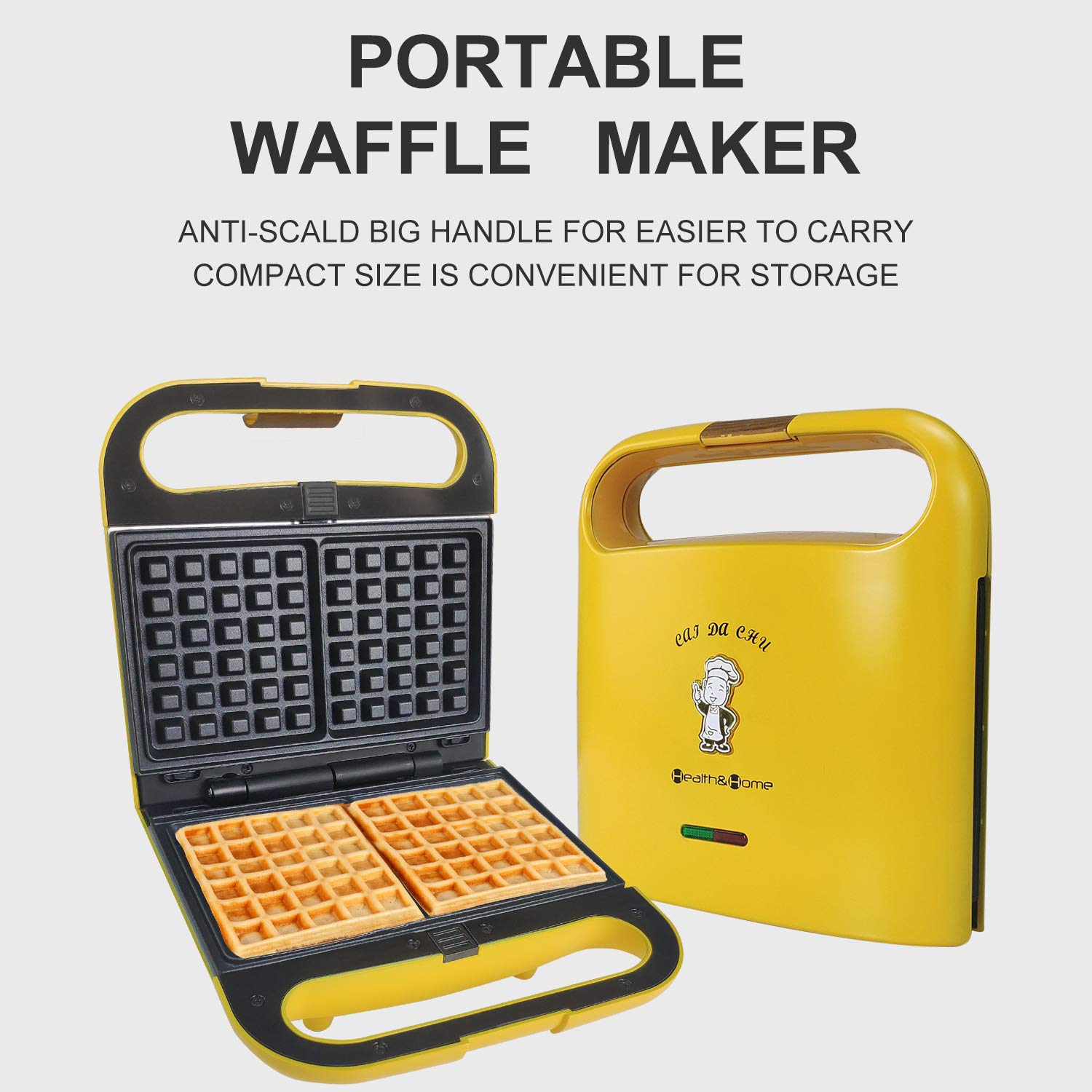 Health and Home Multi Baker, with 3 sets of interchangeable plates for making Belgian Waffle, Gourmet Sandwich, Doughnuts and More Snacks