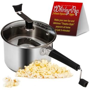 platinum series whirley pop popcorn maker - 6 quart stainless steel popcorn popper, popcorn maker with¬†metal gears, wabash valley farms stove top popcorn maker (stainless steel)