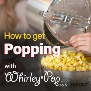 Platinum Series Whirley Pop Popcorn Maker - 6 Quart Stainless Steel Popcorn Popper, Popcorn Maker with¬†Metal Gears, Wabash Valley Farms Stove Top Popcorn Maker (Stainless Steel)