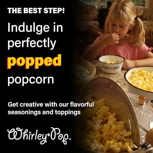 Platinum Series Whirley Pop Popcorn Maker - 6 Quart Stainless Steel Popcorn Popper, Popcorn Maker with¬†Metal Gears, Wabash Valley Farms Stove Top Popcorn Maker (Stainless Steel)