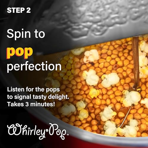 Platinum Series Whirley Pop Popcorn Maker - 6 Quart Stainless Steel Popcorn Popper, Popcorn Maker with¬†Metal Gears, Wabash Valley Farms Stove Top Popcorn Maker (Stainless Steel)