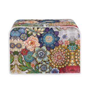 gomyblomy vintage mandalas 4 slice toaster cover dustproof cover small appliance cover bread maker cover dust protection & waterproof