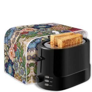 Gomyblomy Vintage Mandalas 4 Slice Toaster Cover Dustproof Cover Small Appliance Cover Bread Maker Cover Dust Protection & Waterproof
