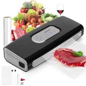 pro 6 in 1 food vacuum sealer machine-versatile food sealer with bags and rolls-wet food mode,85kpa great suction,consecutive sealing,sous vide applied
