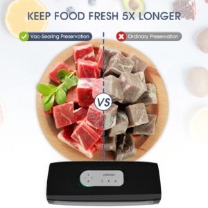 Pro 6 In 1 Food Vacuum Sealer Machine-Versatile Food Sealer with Bags and Rolls-Wet Food Mode,85Kpa Great Suction,Consecutive Sealing,Sous Vide Applied